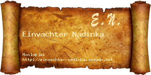 Einvachter Nadinka névjegykártya